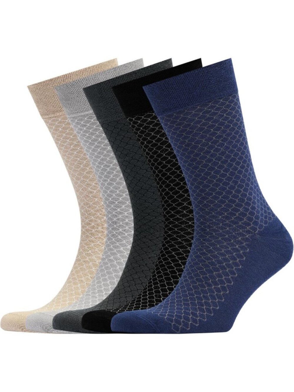 Men's Bamboo Rayon Dress Socks 5-Pack | Mid-Calf Crew Socks | Gift Box, Size